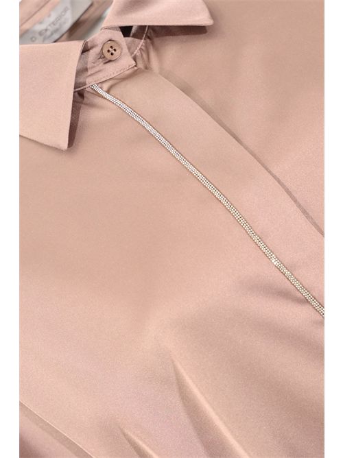 Camicia in raso con dettaglio gioiello D. Exterior | 626466MOCH